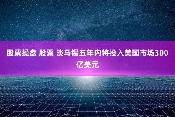 股票操盘 股票 淡马锡五年内将投入美国市场300亿美元